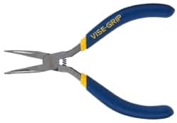 Irwin - 5" Long, 1-1/4" Jaw Length Smooth Jaw, Bent Nose Plier - Dipped Vinyl Handle - Makers Industrial Supply