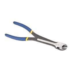 Irwin - 11" OAL, 1" Jaw Length x 1-1/8" Jaw Width, Long Nose Side Cutting Pliers - Serrated Jaw, Dipped Vinyl Handles, Diagonal Grip - Makers Industrial Supply