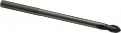 Accupro - 3/16" Diam, 3/8" LOC, 2 Flute Solid Carbide Ball End Mill - AlTiN Finish, Single End, 3" OAL, 3/16" Shank Diam, Spiral Flute - Makers Industrial Supply