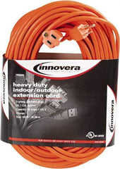 innovera - 100', 16/2 Gauge/Conductors, Orange Indoor & Outdoor Extension Cord - 1 Receptacle, 10 Amps, NEMA 5-15R - Makers Industrial Supply