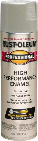 Rust-Oleum - Light Machinery Gray, Gloss, Rust Proof Enamel Spray Paint - 14 Sq Ft per Can, 15 oz Container, Use on Multipurpose - Makers Industrial Supply