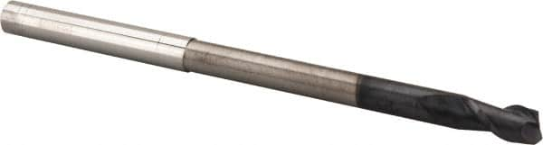 Accupro - 1/4", 1/2" LOC, 1/4" Shank Diam, 4" OAL, 2 Flute, Solid Carbide Square End Mill - Single End, AlTiN Finish, Spiral Flute, 40° Helix, Centercutting, Right Hand Cut, Right Hand Flute - Makers Industrial Supply