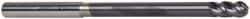 Accupro - 3/16" Diam, 3/8" LOC, 4 Flute Solid Carbide Ball End Mill - AlTiN Finish, Single End, 3" OAL, 3/16" Shank Diam, Spiral Flute - Makers Industrial Supply