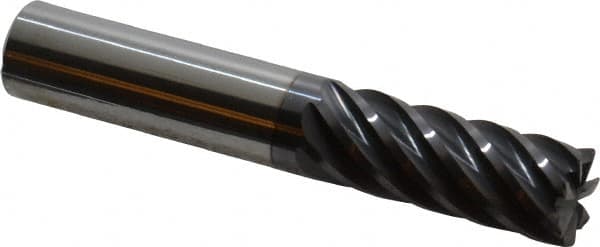 Accupro - 1/2", 7 Flute, Single End, Solid Carbide, 0.02" Corner Radius End Mill - 3" OAL, 37° Helix, Right Hand Flute, 1-1/4" LOC, Right Hand Cut - Makers Industrial Supply