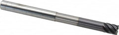 Accupro - 1/2", 7 Flute, Single End, Solid Carbide, 0.03" Corner Radius End Mill - 6" OAL, 38° Helix, Right Hand Flute, 5/8" LOC, Right Hand Cut, 3-1/8" Extended Reach - Makers Industrial Supply