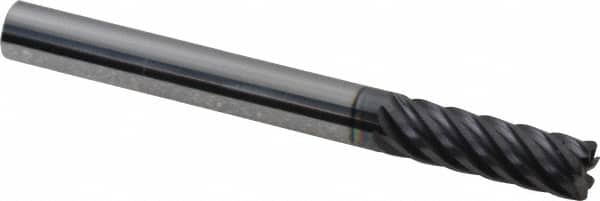 Accupro - 1/4" Diam 7 Flute Solid Carbide 0.02" Corner Radius End Mill - Makers Industrial Supply