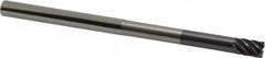 Accupro - 3/8", 7 Flute, Single End, Solid Carbide, 0.02" Corner Radius End Mill - 6" OAL, 38° Helix, Right Hand Flute, 1/2" LOC, Right Hand Cut, 3-1/8" Extended Reach - Makers Industrial Supply