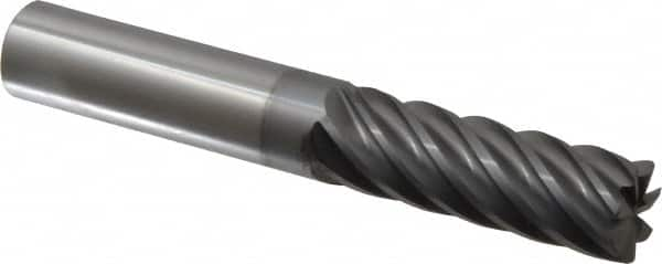 Accupro - 3/4", 7 Flute, Single End, Solid Carbide, 0.03" Corner Radius End Mill - 5" OAL, 37° Helix, Right Hand Flute, 2-1/4" LOC, Right Hand Cut - Makers Industrial Supply