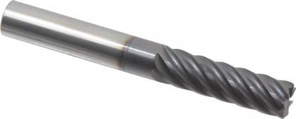 Accupro - 3/8", 7 Flute, Single End, Solid Carbide, 0.03" Corner Radius End Mill - 3" OAL, 37° Helix, Right Hand Flute, 1-1/4" LOC, Right Hand Cut - Makers Industrial Supply