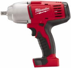 Milwaukee Tool - 1/2" Drive 18 Volt Pistol Grip Cordless Impact Wrench & Ratchet - 0 to 1,900 RPM, 0 to 2,200 BPM, 450 Ft/Lb Torque, Lithium-Ion Batteries Not Included - Makers Industrial Supply