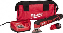 Milwaukee Tool - 12 Volt, Cordless Multi Tool Kit - 5,000 to 20,000 RPM, Battery Included - Makers Industrial Supply