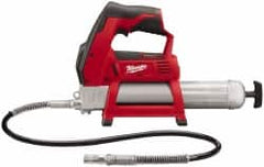 Milwaukee Tool - 8,000 Max psi, Flexible Battery-Operated Grease Gun - 14 oz (Cartridge) & 16 oz (Bulk) Capacity, 1/8 Thread Outlet, 3-Way, Bulk, Cartridge & Suction Fill, Includes Grease Coupler - Makers Industrial Supply