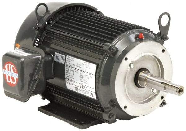 US Motors - 3/4 hp, TEFC Enclosure, No Thermal Protection, 1,725 RPM, 208-230/460 Volt, 60 Hz, Three Phase Standard Efficient Motor - Size 56 Frame, C-Face Mount, 1 Speed, Ball Bearings, 2.8-2.8/1.4 Full Load Amps, B Class Insulation, Reversible - Makers Industrial Supply