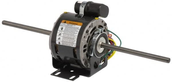 US Motors - 1/4 hp, OPAO Enclosure, Auto Thermal Protection, 1,075 RPM, 277 Volt, 60 Hz, Single Phase Permanent Split Capacitor (PSC) Motor - Size 48YZ Frame, Stud Mount, 3 Speed, Sleeve Bearings, 1.5 Full Load Amps, A Class Insulation, CCW Lead End - Makers Industrial Supply