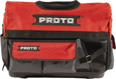 Proto - 10 Pocket Gray & Red Polyester Tool Bag - 20" Wide x 11" Deep x 15" High - Makers Industrial Supply