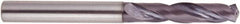 National Twist Drill - 3.6mm 140° Solid Carbide Jobber Drill - AlTiN Finish, Right Hand Cut, Spiral Flute, Straight Shank, 62mm OAL - Makers Industrial Supply