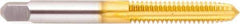 Regal Cutting Tools - 7/8-9 UNC 3B 4 Flute TiN Finish High Speed Steel Straight Flute Standard Hand Tap - Taper, Right Hand Thread, 4-11/16" OAL, 2-7/32" Thread Length, H4 Limit, Oversize - Exact Industrial Supply