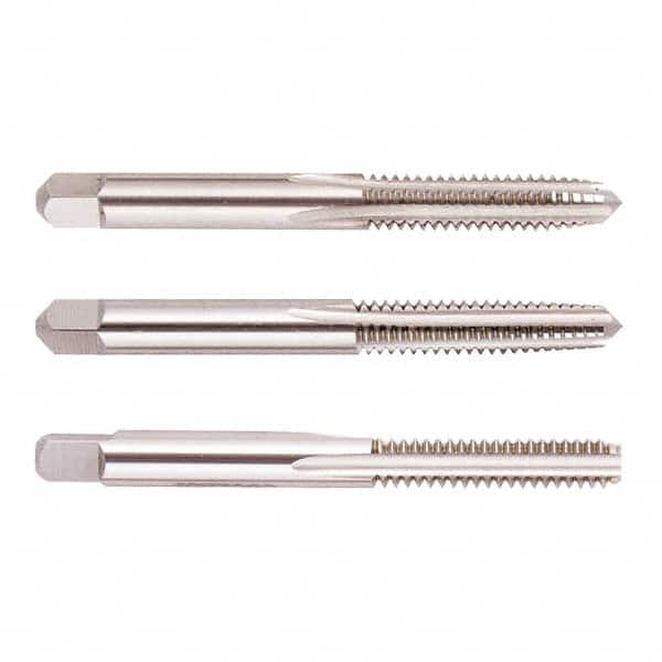 Regal Cutting Tools - #1-72 UNF, 2 Flute, Bottoming, Plug & Taper, Uncoated, Uncoated Finish, High Speed Steel Tap Set - 1-11/16" OAL, 3/8" Thread Length, 2B Class of Fit - Makers Industrial Supply