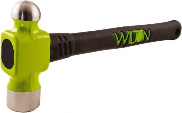 Wilton - 1-1/2 Lb Head Drop Forged Steel Ball Pein Hammer - Steel Handle with Grip, 14" OAL, Steel Rods Throughout for Added Strength - Makers Industrial Supply