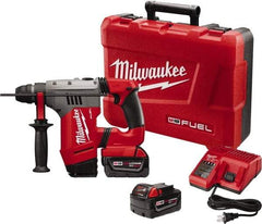 Milwaukee Tool - 18 Volt 1-1/8" SDS Plus Chuck Cordless Rotary Hammer - 0 to 5,000 BPM, 0 to 1,300 RPM, Reversible - Makers Industrial Supply