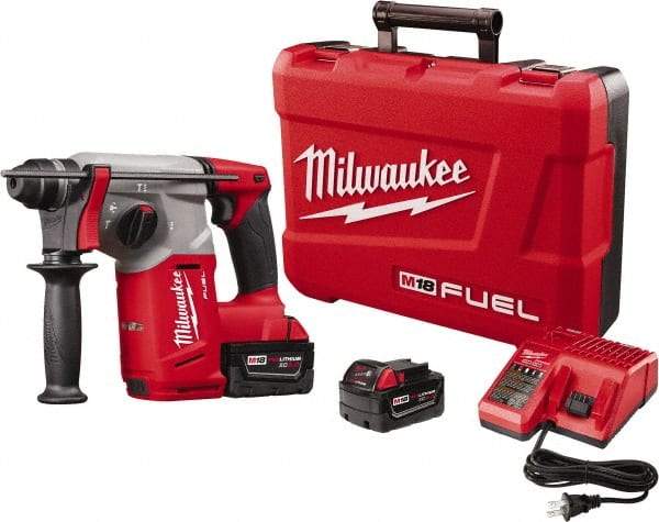 Milwaukee Tool - 18 Volt 1" SDS Plus Chuck Cordless Rotary Hammer - 0 to 4,900 BPM, 0 to 1,400 RPM, Reversible - Makers Industrial Supply