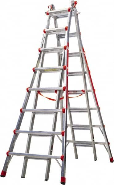 Little Giant Ladder - 15 Steps, 15' High, Type IA Rating, Aluminum Step Ladder - 300 Lb Load Capacity, 37" Base Width - Makers Industrial Supply