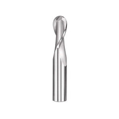 Ball End Mill: 0.0625″ Dia, 0.1875″ LOC, 2 Flute, Solid Carbide 1-1/2″ OAL, 1/8″ Shank Dia, 30 ° Helix, Diamond Coated, Single End, Series 03B