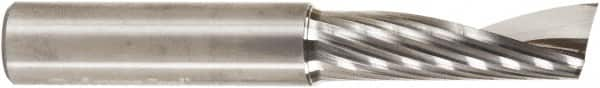 Amana Tool - 1/2" Cutting Diam x 1-5/8" Length of Cut, 1 Flute, Upcut Spiral Router Bit - Uncoated, Right Hand Cut, Solid Carbide, 3-1/2" OAL x 1/2" Shank Diam, 30° Helix Angle - Makers Industrial Supply