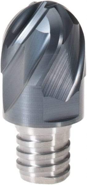 Iscar - MM EB Grade IC908 Carbide Ball Nose Milling Tip Insert - TiAlN Finish, 4 Flutes, 3/4" Cutting Diam, 0.62" Depth of Cut, 1" Extension, 3/8" Cnr Rad, 30° Helix - Makers Industrial Supply