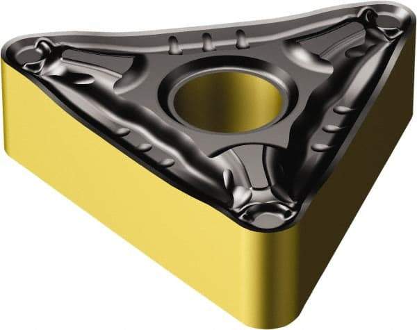 Sandvik Coromant - TNMG431 PM Grade 4335 Carbide Turning Insert - TiCN/AI2O3/TiN Finish, 60° Triangle, 1/2" Inscr Circle, 3/16" Thick, 1/64" Corner Radius - Makers Industrial Supply