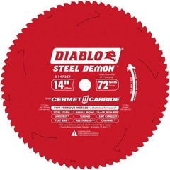 Freud - 14" Blade Diam, 72 Teeth, Carbide-Tipped Cold Saw Blade - 1" Arbor Hole Diam, 0.071" Blade Thickness - Makers Industrial Supply