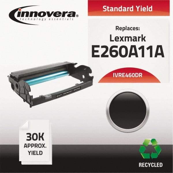 innovera - Black Drum - Use with Lexmark E260 D, 260 Dn, E260d, E260dn, E360 D, E360 Dn, E360d, E360dn, E460 D, E460 Dn, E460 Dw, E460d, E460dn, E460dw, E462 Dtn - Makers Industrial Supply