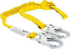 Miller - 6' Long, 310 Lb Capacity, 1 Leg Locking Snap Hook Harness Shock Absorbing Lanyard - 1-1/2" Diam, Polyester Webbing, Locking Snap Hook Anchorage Connection - Makers Industrial Supply