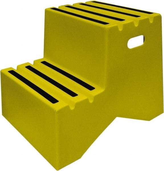 Diversified Plastics - 19-1/2" High x 18-1/8" Wide x 24-1/2" Deep, Yellow Step Stool - 500 Lb Capacity - Makers Industrial Supply