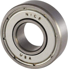 Nice - 5/16" Bore Diam, 7/8" OD, Double Shield Precision Ground Radial Ball Bearing - 9/32" Wide, 1 Row, Round Bore, 255 Lb Static Capacity, 644 Lb Dynamic Capacity - Makers Industrial Supply