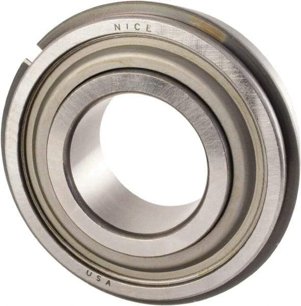 Nice - 5/8" Bore Diam, 1-3/4" OD, Double Seal Precision Ground Radial Ball Bearing - 5/8" Wide, 1 Row, Round Bore, 1,025 Lb Static Capacity, 2,595 Lb Dynamic Capacity - Makers Industrial Supply