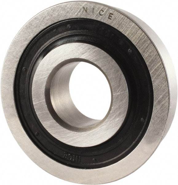 Nice - 3/4" Bore Diam, 1-5/8" OD, Double Seal Semi Ground Extra Light Radial Ball Bearing - 1/2" Wide, With Flange, 1 Row, Round Bore, 1,010 Lb Static Capacity, 1,300 Lb Dynamic Capacity - Makers Industrial Supply