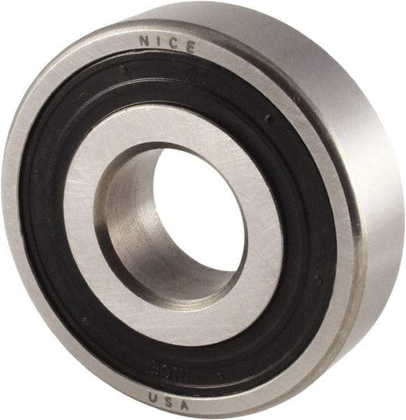 Nice - 3/4" Bore Diam, 1-5/8" OD, Double Seal Semi Ground Extra Light Radial Ball Bearing - 1/2" Wide, 1 Row, Round Bore, 1,010 Lb Static Capacity, 1,300 Lb Dynamic Capacity - Makers Industrial Supply