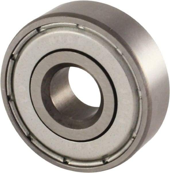 Nice - 5/8" Bore Diam, 1-3/4" OD, Double Shield Semi Ground Extra Light Radial Ball Bearing - 1/2" Wide, 1 Row, Round Bore, 1,025 Lb Static Capacity, 1,300 Lb Dynamic Capacity - Makers Industrial Supply