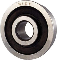 Nice - 5/16" Bore Diam, 7/8" OD, Double Seal Semi Ground Extra Light Radial Ball Bearing - 11/32" Wide, With Flange, 1 Row, Round Bore, 255 Lb Static Capacity, 325 Lb Dynamic Capacity - Makers Industrial Supply