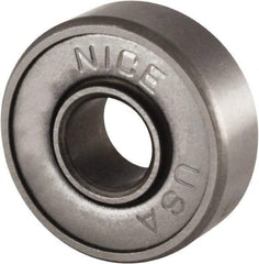 Nice - 5/16" Bore Diam, 7/8" OD, Double Shield Semi Ground Extra Light Radial Ball Bearing - 9/32" Wide, 1 Row, Round Bore, 255 Lb Static Capacity, 325 Lb Dynamic Capacity - Makers Industrial Supply