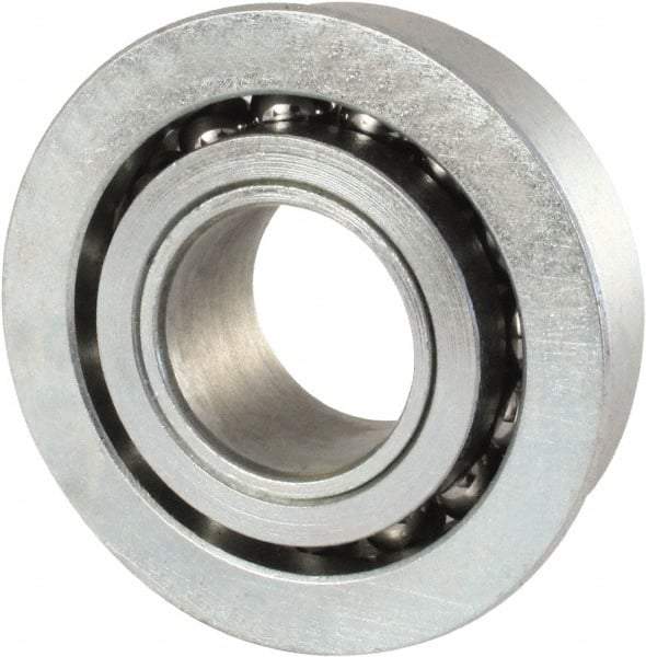 Nice - 5/8" Bore Diam, 1-1/2" OD, Open Unground Full Complement Radial Ball Bearing - 31/64" Wide, With Flange, 1 Row, Round Bore, 1,328 Lb Dynamic Capacity - Makers Industrial Supply