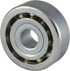 Nice - 5/16" Bore Diam, 7/8" OD, Open Unground Full Complement Radial Ball Bearing - 1/4" Wide, 1 Row, Round Bore, 425 Lb Dynamic Capacity - Makers Industrial Supply