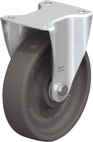 Blickle - 8" Diam x 2" Wide x 9-1/4" OAH Top Plate Mount Rigid Caster - Heat-Resistant Nylon, 770 Lb Capacity, Ball Bearing, 5-1/2 x 4-3/8" Plate - Makers Industrial Supply