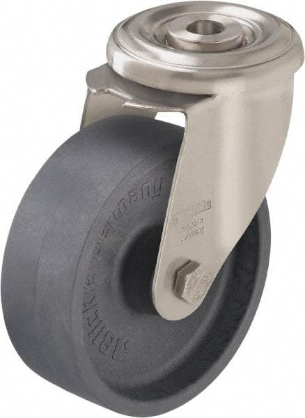 Blickle - 5" Diam x 1-9/16" Wide x 5-7/8" OAH Hollow Kingpin Mount Swivel Caster - Heat-Resistant Nylon, 330 Lb Capacity, Plain Bore Bearing, Hollow Kingpin Stem - Makers Industrial Supply