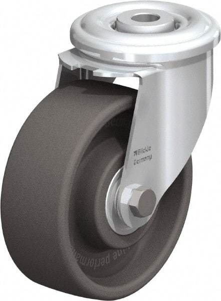 Blickle - 4" Diam x 1-1/2" Wide x 4-59/64" OAH Hollow Kingpin Mount Swivel Caster - Heat-Resistant Nylon, 330 Lb Capacity, Ball Bearing, Hollow Kingpin Stem - Makers Industrial Supply