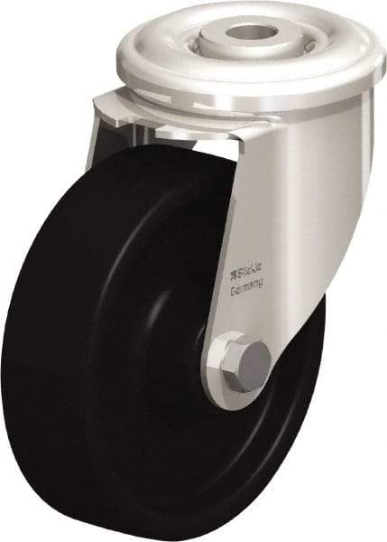 Blickle - 4" Diam x 1-3/16" Wide x 4-59/64" OAH Hollow Kingpin Mount Swivel Caster - Heat-Resistant Phenolic Resin, 275 Lb Capacity, Plain Bore Bearing, Hollow Kingpin Stem - Makers Industrial Supply