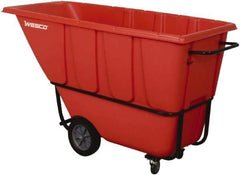 Wesco Industrial Products - 1,250 Lb Load Capacity, 1 Cu Yd, Polyethylene Tilt Truck - 32" Wide x 72-3/4" Long x 37" High, Red - Makers Industrial Supply