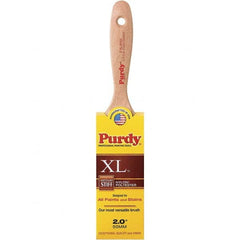 Purdy - 2" Flat Synthetic Trim Brush - 2-11/16" Bristle Length, 2-11/16" Wood Beavertail Handle - Makers Industrial Supply