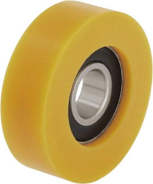 Blickle - 50mm Diameter x 15mm Wide, Polyurethane-Elastomer Blickle Extrathane Caster Wheel - 132 Lb. Capacity, 25mm Axle Diameter, Ball Bearing - Makers Industrial Supply